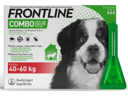 FRONTLINE COMBO spot-on pro psy XL (40-60kg) 3x4,02ml z kategorie Chovatelské potřeby a krmiva pro psy > Antiparazitika pro psy > Pipety (Spot On) pro psy
