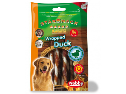 Nobby StarSnack Wrapped Duck bůvolí tyčinka s kachnou 70g z kategorie Chovatelské potřeby a krmiva pro psy > Pamlsky pro psy > Žvýkací pamlsky pro psy