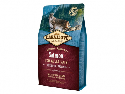 Carnilove Cat Salmon for Adult Sensitiv & LH 6kg z kategorie Chovatelské potřeby a krmiva pro kočky > Krmivo a pamlsky pro kočky > Granule pro kočky