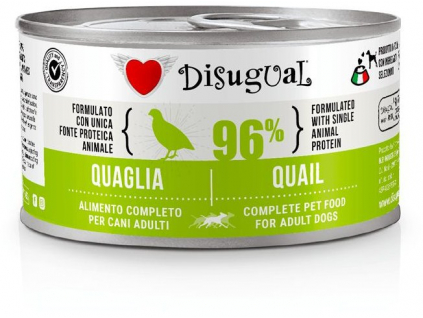 Disugual Dog Single Protein Křepelka konzerva 150g z kategorie Chovatelské potřeby a krmiva pro psy > Krmiva pro psy > Konzervy pro psy