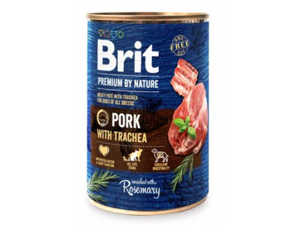 Brit Premium Dog by Nature konzerva Pork & Trachea 400g z kategorie Chovatelské potřeby a krmiva pro psy > Krmiva pro psy > Konzervy pro psy