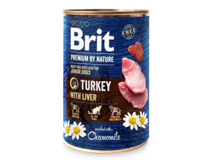 Brit Premium Dog by Nature konzerva Turkey & Liver 400g z kategorie Chovatelské potřeby a krmiva pro psy > Krmiva pro psy > Konzervy pro psy