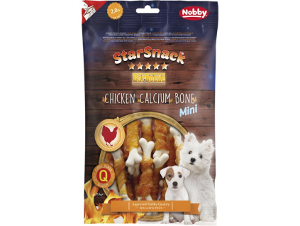 Nobby StarSnack BBQ Mini kalciová kostička s kuřetem 7cm / 70g z kategorie Chovatelské potřeby a krmiva pro psy > Pamlsky pro psy > Sušená masíčka pro psy