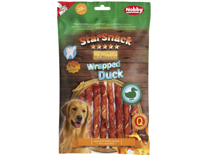 Nobby StarSnack Wrapped buvolí tyčka s kachnou 113g z kategorie Chovatelské potřeby a krmiva pro psy > Pamlsky pro psy > Žvýkací pamlsky pro psy