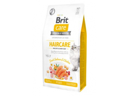 Brit Care Cat Grain-Free Haircare Healthy & Shiny Coat 7kg z kategorie Chovatelské potřeby a krmiva pro kočky > Krmivo a pamlsky pro kočky > Granule pro kočky