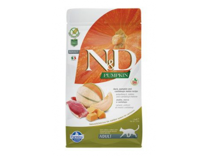 N&D GF Pumpkin CAT Duck & Cantaloupe melon 300g z kategorie Chovatelské potřeby a krmiva pro kočky > Krmivo a pamlsky pro kočky > Granule pro kočky