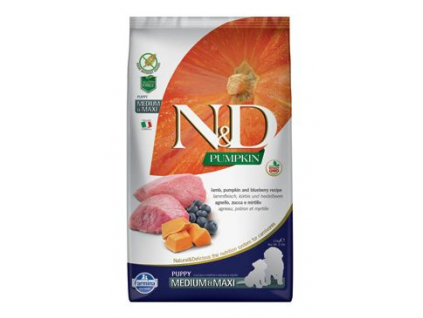 N&D GF Pumpkin DOG Puppy M/L Lamb & Blueberry 12kg z kategorie Chovatelské potřeby a krmiva pro psy > Krmiva pro psy > Granule pro psy