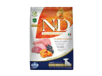 N&D GF Pumpkin DOG Puppy Mini Lamb & Blueberry 7kg z kategorie Chovatelské potřeby a krmiva pro psy > Krmiva pro psy > Granule pro psy