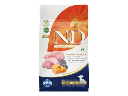 N&D GF Pumpkin DOG Puppy Mini Lamb & Blueberry 800g z kategorie Chovatelské potřeby a krmiva pro psy > Krmiva pro psy > Granule pro psy