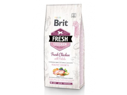 Brit Fresh Chicken & Potato Puppy Healthy Growth 12 kg z kategorie Chovatelské potřeby a krmiva pro psy > Krmiva pro psy > Granule pro psy