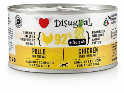 Disugual Fruit Dog Single Protein Kuře s ananasem konzerva 150g z kategorie Chovatelské potřeby a krmiva pro psy > Krmiva pro psy > Konzervy pro psy