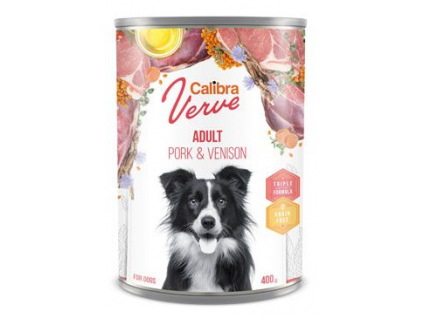 Calibra Dog Verve konzerva GF Adult Pork&Venison 400g z kategorie Chovatelské potřeby a krmiva pro psy > Krmiva pro psy > Konzervy pro psy