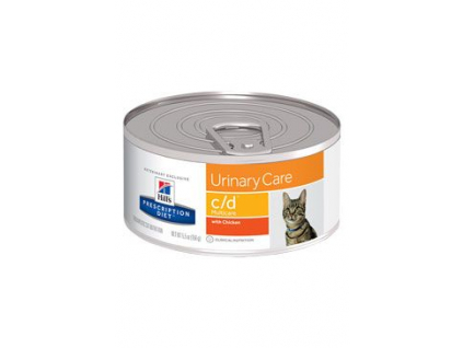 Hill's Feline C/D konzerva MultiCare Minced Chicken 156g z kategorie Chovatelské potřeby a krmiva pro kočky > Krmivo a pamlsky pro kočky > Veterinární diety pro kočky