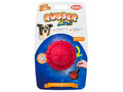 Nobby silná gumová hračka na pamlsky lev 7,5 cm z kategorie Chovatelské potřeby a krmiva pro psy > Hračky pro psy > Gumové hračky pro psy