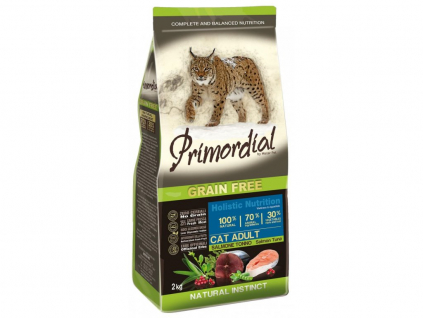 Primordial GF Cat Adult Salmon Tuna 2 kg z kategorie Chovatelské potřeby a krmiva pro kočky > Krmivo a pamlsky pro kočky > Granule pro kočky