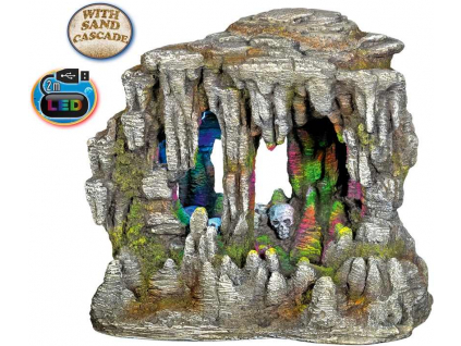 Nobby akvarijní dekorace jeskyně s LED a pískovou kaskádou 22,5 x 14,7 x 21 cm z kategorie Akvaristické a teraristické potřeby > Dekorace do akvária > Kameny
