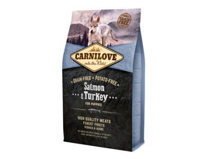 Carnilove Dog Salmon & Turkey for Puppies 4kg z kategorie Chovatelské potřeby a krmiva pro psy > Krmiva pro psy > Granule pro psy