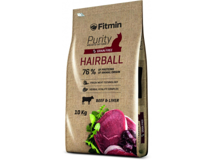 Fitmin cat Purity Hairball 10 kg z kategorie Chovatelské potřeby a krmiva pro kočky > Krmivo a pamlsky pro kočky > Granule pro kočky
