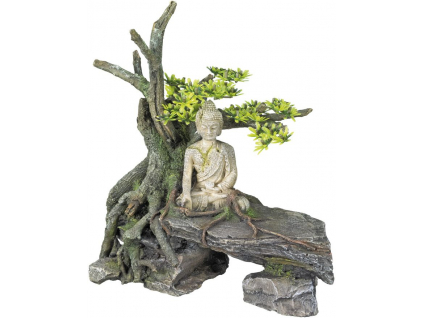 Nobby akvarijní dekorace Buddha se stromem 26,7 x 15 x 27,3 cm z kategorie Akvaristické a teraristické potřeby > Dekorace do akvária > Sochy