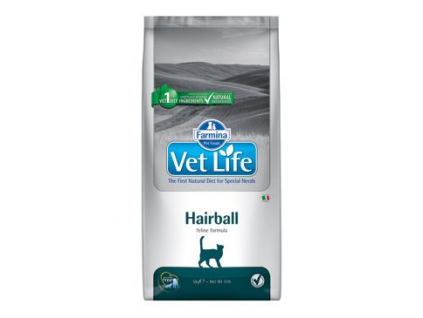 Vet Life Natural CAT Hairball 2kg z kategorie Chovatelské potřeby a krmiva pro kočky > Krmivo a pamlsky pro kočky > Veterinární diety pro kočky