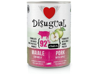 Disugual Fruit Dog Single Protein Vepřové s jablkem konzerva 400g z kategorie Chovatelské potřeby a krmiva pro psy > Krmiva pro psy > Konzervy pro psy