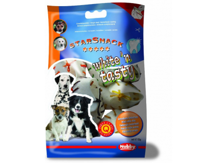 Nobby StarSnack White'n Tasty pamlsek botičky 7,5cm 5ks z kategorie Chovatelské potřeby a krmiva pro psy > Pamlsky pro psy > Bílé kosti pro psy