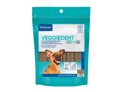 Virbac Veggiedent žvýkací plátky XS (do 5kg) 15ks z kategorie Chovatelské potřeby a krmiva pro psy > Hygiena a kosmetika psa > Péče o psí zuby