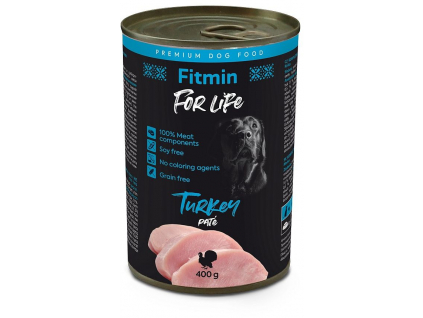 Fitmin For Life krůtí konzerva pro psy 400g z kategorie Chovatelské potřeby a krmiva pro psy > Krmiva pro psy > Konzervy pro psy