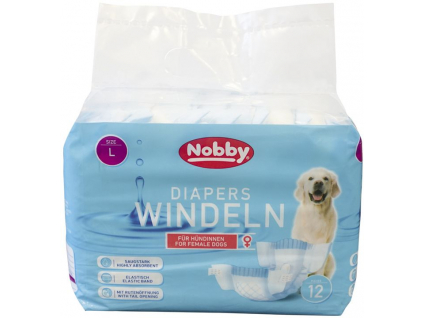 Nobby papírové pleny pro feny L 38-56cm (12 ks) z kategorie Chovatelské potřeby a krmiva pro psy > Hygiena a kosmetika psa > Pleny pro psy