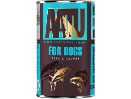 106670 AATU Dog konzerva tuňák a losos 400g