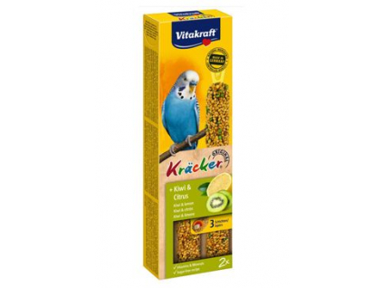 Vitakraft Bird Kräcker Kiwi a citrus závěsná tyčinka pro andulky 2 ks z kategorie Chovatelské potřeby pro ptáky a papoušky > Pamlsky pro papoušky