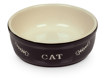 Nobby Cat keramická miska 13,5 cm černá 250ml z kategorie Chovatelské potřeby a krmiva pro kočky > Misky, dávkovače pro kočky > keramické misky pro kočky