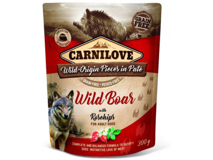 Carnilove Dog Pouch Paté Wild Boar with Rosehips 300 g