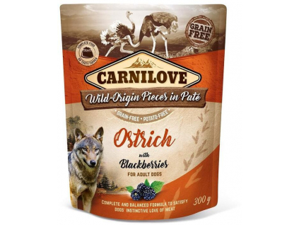 Carnilove Dog Pouch Paté Ostrich with Blackberries 300 g