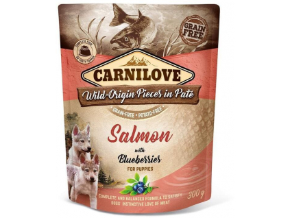 Carnilove Dog Pouch Paté Salmon with Blueberries for Puppies 300 g