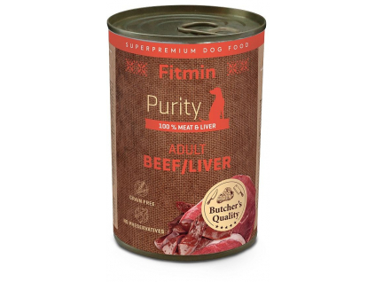 Fitmin Dog Purity Beef / Liver konzerva pro psy hovězí s játry 400g z kategorie Chovatelské potřeby a krmiva pro psy > Krmiva pro psy > Konzervy pro psy