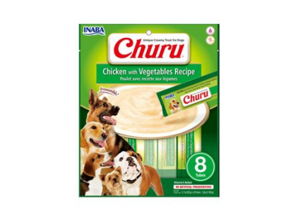 Churu Dog Chicken with Vegetables pyré pro psy 8x20 g z kategorie Chovatelské potřeby a krmiva pro psy > Pamlsky pro psy > Pasty, pyré pro psy