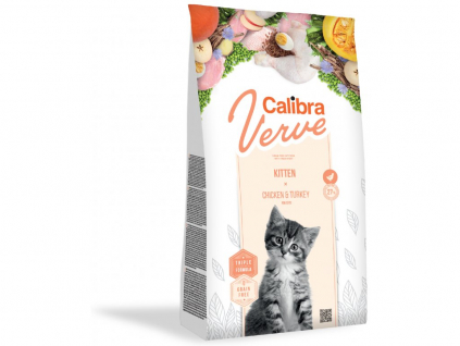 Calibra Cat Verve GF Kitten Chicken&Turkey 750g z kategorie Chovatelské potřeby a krmiva pro kočky > Krmivo a pamlsky pro kočky > Granule pro kočky