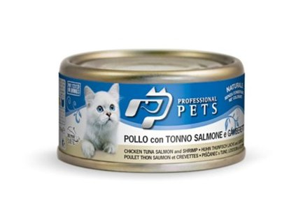 Professional Pets Naturale Cat kuře, tuňák, losos a krevety 70g z kategorie Chovatelské potřeby a krmiva pro kočky > Krmivo a pamlsky pro kočky > Konzervy pro kočky