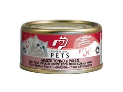 Professional Pets Naturale Cat konzerva hovězí, tuňák a kuře 70g z kategorie Chovatelské potřeby a krmiva pro kočky > Krmivo a pamlsky pro kočky > Konzervy pro kočky