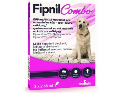Fipnil Combo 268/241,2mg L Dog Spot-on 3x2,68ml z kategorie Chovatelské potřeby a krmiva pro psy > Antiparazitika pro psy > Pipety (Spot On) pro psy