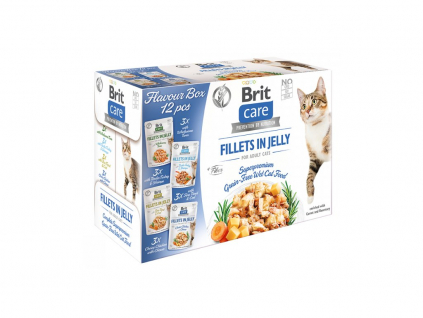 Brit Care Cat Fillets in Jelly Flavour box kapsičky 12x85g z kategorie Chovatelské potřeby a krmiva pro kočky > Krmivo a pamlsky pro kočky > Kapsičky pro kočky