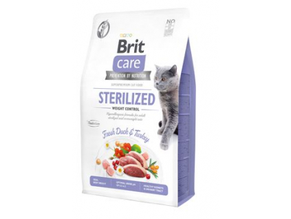 Brit Care Cat Grain-Free Sterilized Weight Control 2kg z kategorie Chovatelské potřeby a krmiva pro kočky > Krmivo a pamlsky pro kočky > Granule pro kočky