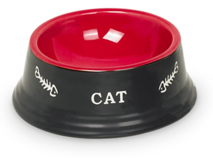 Nobby Cat keramická miska 14 x 4,8 cm černá 140ml z kategorie Chovatelské potřeby a krmiva pro kočky > Misky, dávkovače pro kočky > keramické misky pro kočky