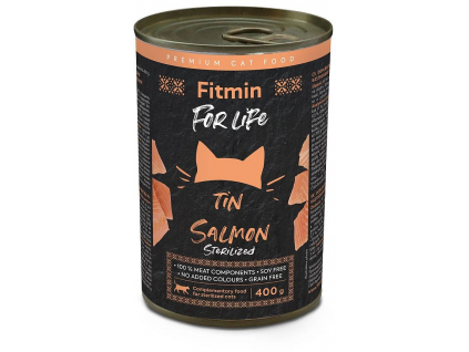 Fitmin Cat For Life Salmon Sterilized 415g z kategorie Chovatelské potřeby a krmiva pro kočky > Krmivo a pamlsky pro kočky > Konzervy pro kočky