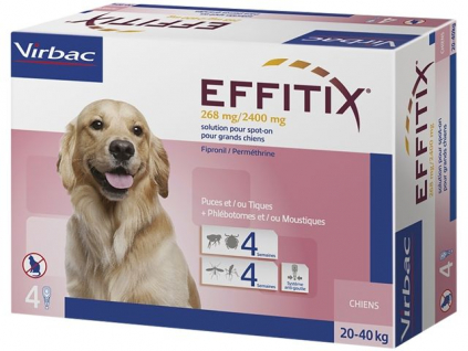 Effitix pro psy Spot-on L (20-40 kg) 4 pipety z kategorie Chovatelské potřeby a krmiva pro psy > Antiparazitika pro psy > Pipety (Spot On) pro psy