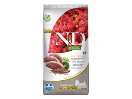 N&D Quinoa DOG Neutered Adult Mini Duck&Broccoli 7kg z kategorie Chovatelské potřeby a krmiva pro psy > Krmiva pro psy > Granule pro psy