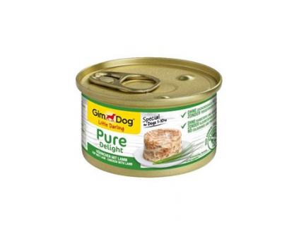 Gimdog Pure delight konzerva kuře s jehněčim 85g z kategorie Chovatelské potřeby a krmiva pro psy > Krmiva pro psy > Konzervy pro psy