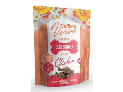 Calibra Dog Verve Semi-Moist Snack Fresh Chicken 150g z kategorie Chovatelské potřeby a krmiva pro psy > Pamlsky pro psy > Poloměkké pamlsky pro psy
