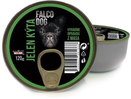 Falco Dog Jelení kýta konzerva pro psy 120g z kategorie Chovatelské potřeby a krmiva pro psy > Krmiva pro psy > Konzervy pro psy